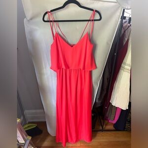 BCBG Maxazria orange red overlay dress Size S